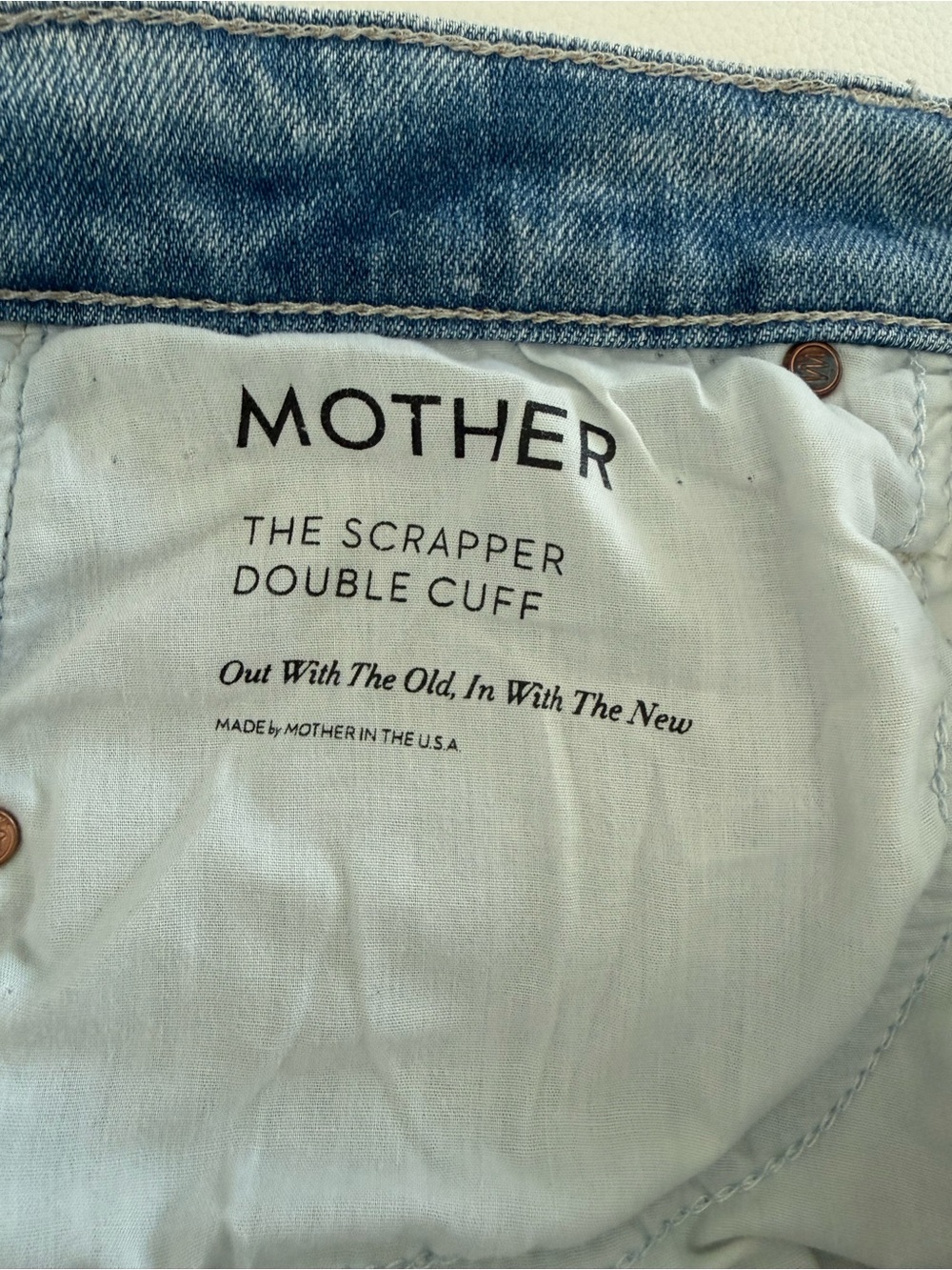 MOTHER The Scrapper Double Cuff Light Blue Denim Jeans 26 - Picture 7 of 8